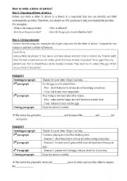 English Worksheet: Letter of advice 