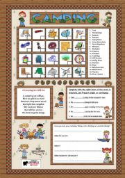 English Worksheet: Camping