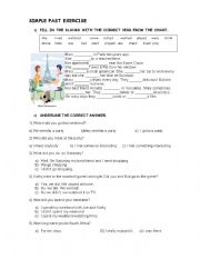 English Worksheet: SIMPLE PAST EXERCIS 