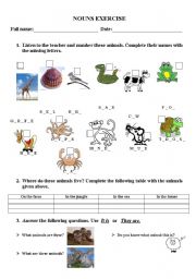 English worksheet: GRAMMAR: NOUNS