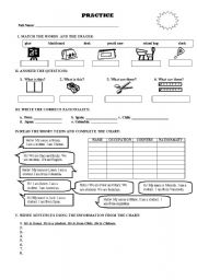 English Worksheet: school objects and verb to be