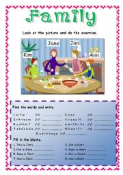 English Worksheet: Family