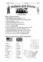English Worksheet: Wallace and Gromit: A Close Shave