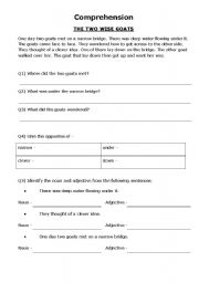 English worksheet: Comprehension