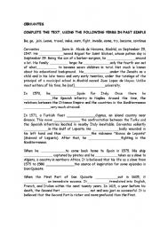 English Worksheet: CERVANTES-PAST SIMPLE