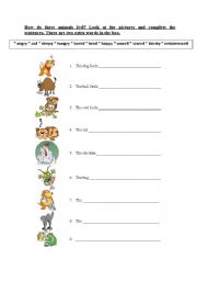 English worksheet: How do these animals feel?