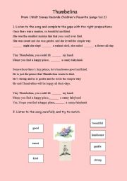 English Worksheet: Thumbelina