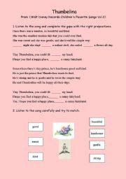 English worksheet: Thumbelina