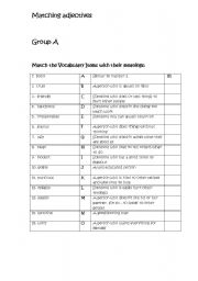 English worksheet: Adjectives vocabulary