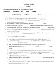 English Worksheet: rulez and freedom module 11 