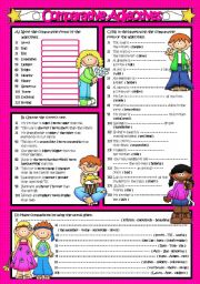 English Worksheet: COMPARATIVES  PART-1(B&W included )