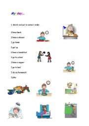 English Worksheet: My day