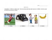 English worksheet: Identifying Verbs Bellringer Simple