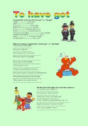 English Worksheet: TO HAVE GOT