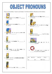 English Worksheet: Object pronouns