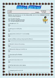 English Worksheet: Present  Simple and the Daily routine