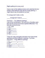 English Worksheet: Write spelling Wrong Word