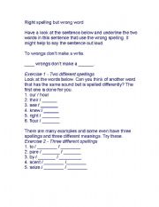 English worksheet: Write spelling Wrong Word