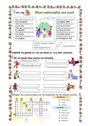 English Worksheet: COUNTRIES AND NATIONALITIES Part 2