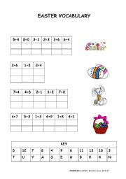 English Worksheet: EASTER VOCABULARY, MATHCODE