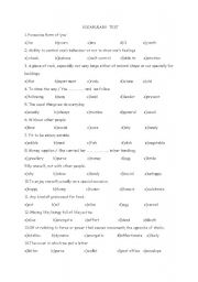 English worksheet: Vocabulary Test