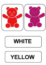 English worksheet: Teddy bears colours flash-cards