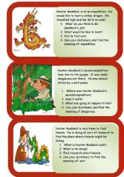 English Worksheet: Hunter Maddock - mini comprehensions