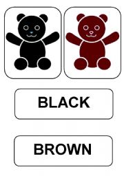 English Worksheet: colours teddy bears flash-cards part2