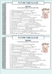 Future Time Clause 2. Exercises. With key.