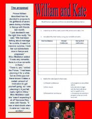English Worksheet: William, Kate and the Narrative tense