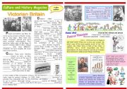 English Worksheet: Culture and History Magazine (1) - Victorian Britain - Past Simple (B&W)