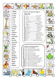 English Worksheet: likes / dislikes & animals