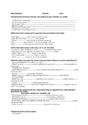 English Worksheet: test for 11th grade students