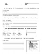 English Worksheet: Test To BE - Occupations