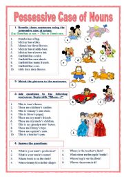 English Worksheet: Possessive Case