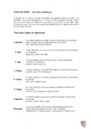 English Worksheet: Order of Adjectives