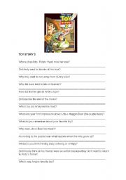 English Worksheet: toy story 3