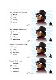 English Worksheet: CHARLIE AND THE CHOCOLATE FACTORY board game CARDS 3