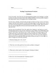 English Worksheet: Reading Comprehension Worksheet