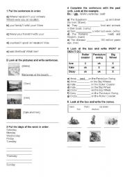 English Worksheet: Past Review