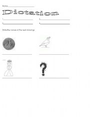 English worksheet: Dictation Q