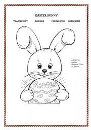 English Worksheet: Easter bunny coloring