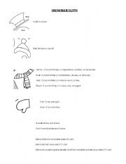 English Worksheet: Snowman Glyph