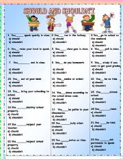 English Worksheet: SHOULD AND SHOULDNT