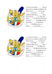 English Worksheet: Simpsons Family Grammar Quiz