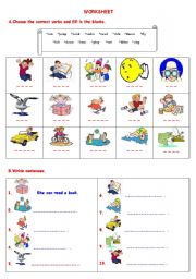 English Worksheet: can-cant