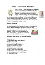 English Worksheet: At the doctors  - reading