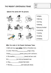 Present Continuous Tense Worksheet