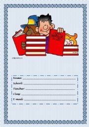 English Worksheet: copybook cover