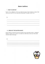 English Worksheet: Easter traditions dictation